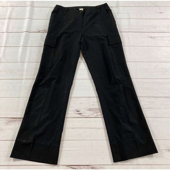 Theory Black Bootcut Cargo Trouser Pants Size 10 - Picture 1 of 13